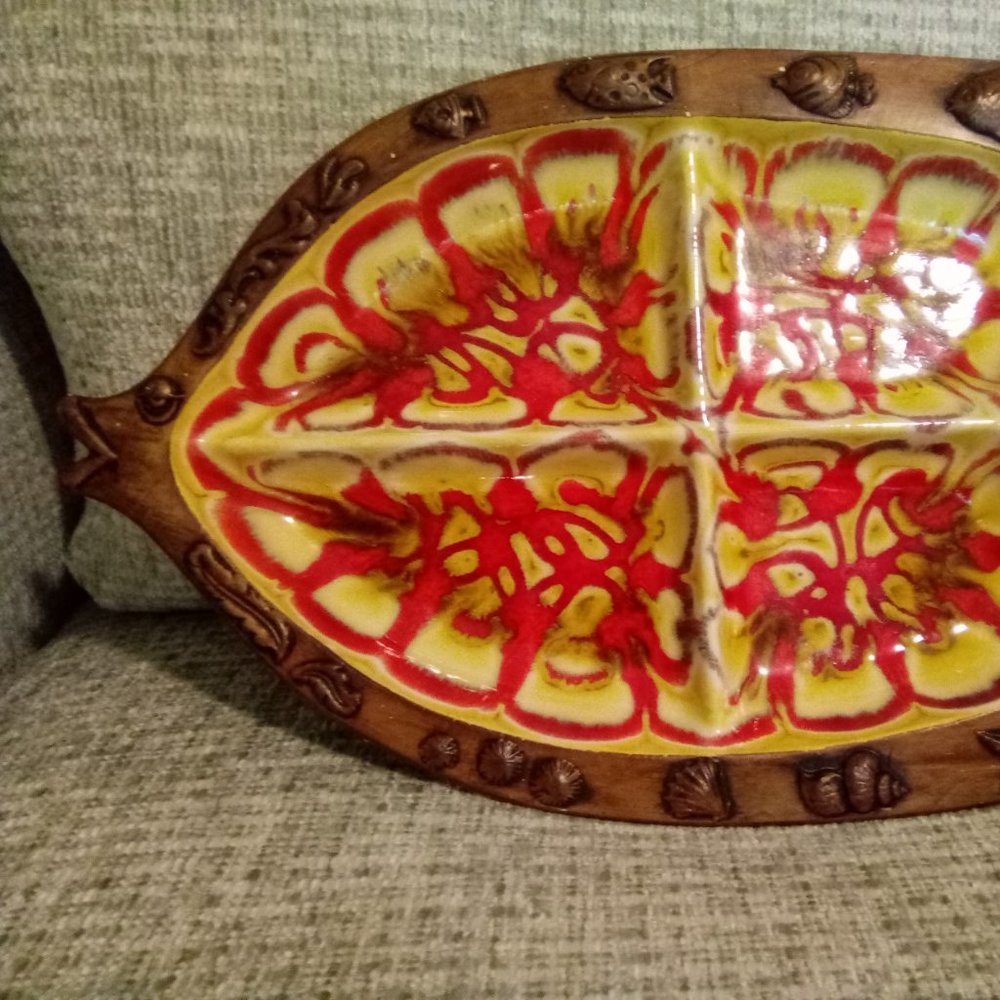Mid Century Treasure Craft Fish Platter #390
